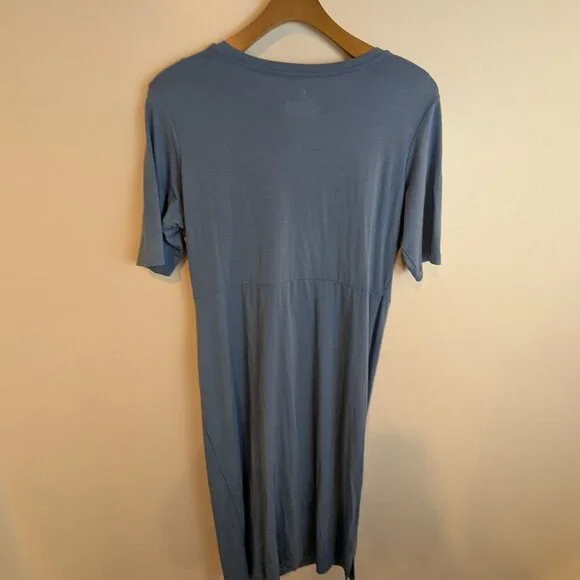 Betabrand Plus Size Knot Midi Dress in Blue, Sz 2X - Picture 2 of 6
